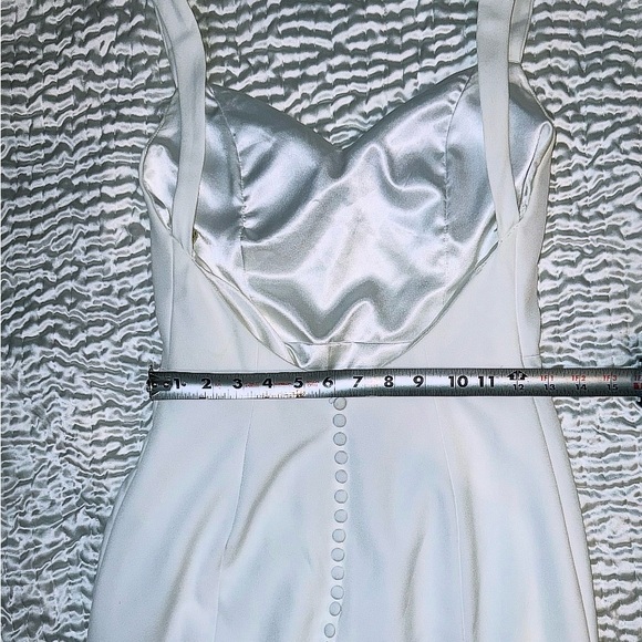 Jenny Yoo Samantha Wedding Gown Sz. 10 open back Crepe button train $2,500 - Picture 15 of 16